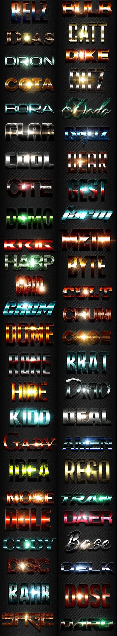 50 Текстовых эффектов от Graphicriver