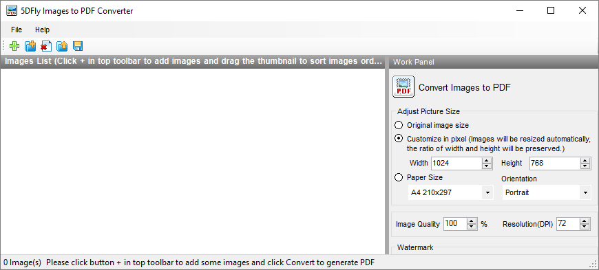 5DFly Images to PDF Converter