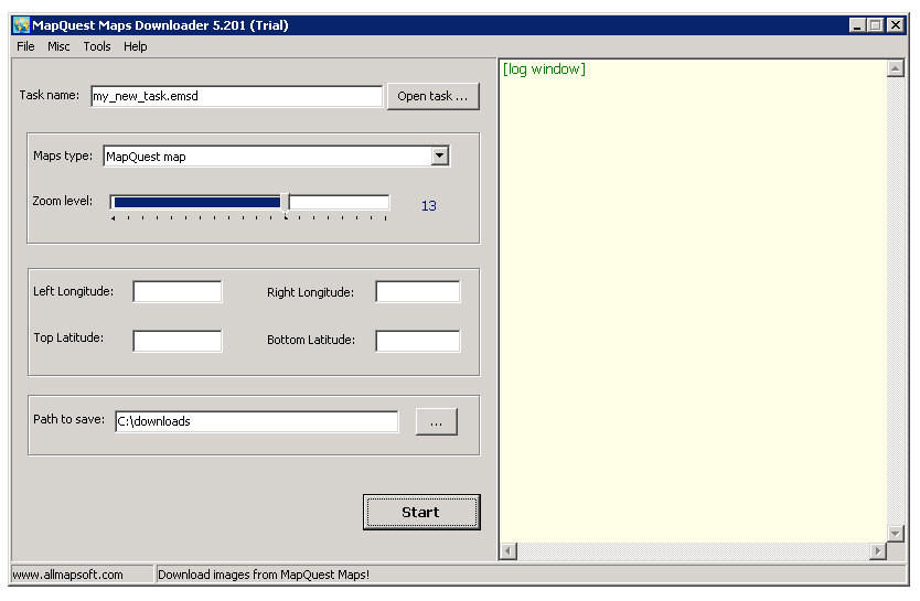 AllMapSoft Easy MapQuest Maps Downloader