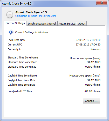 Atomic Clock Sync