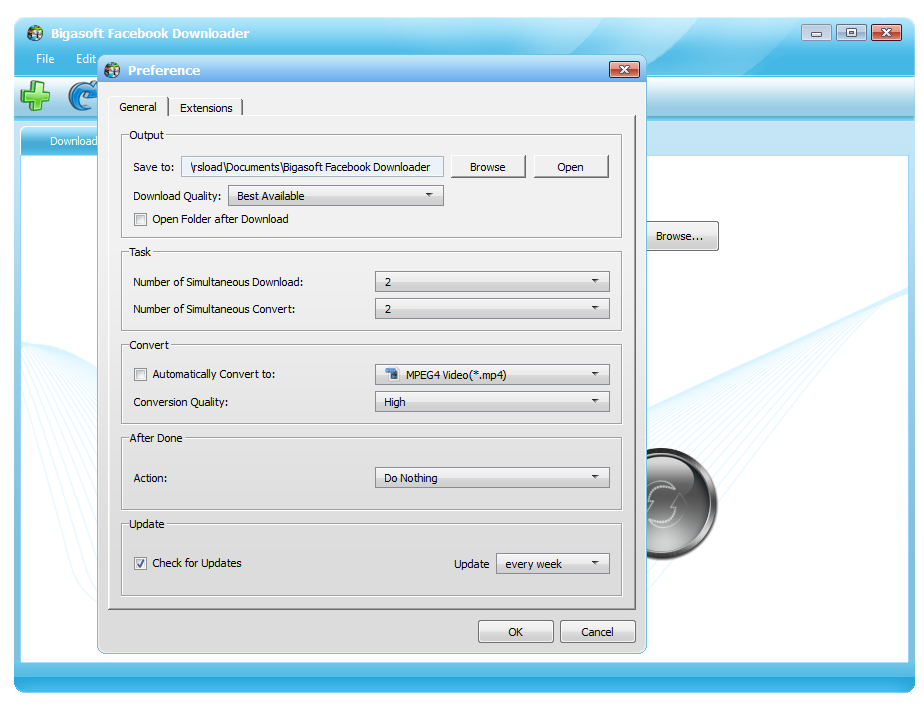 Bigasoft Facebook Downloader