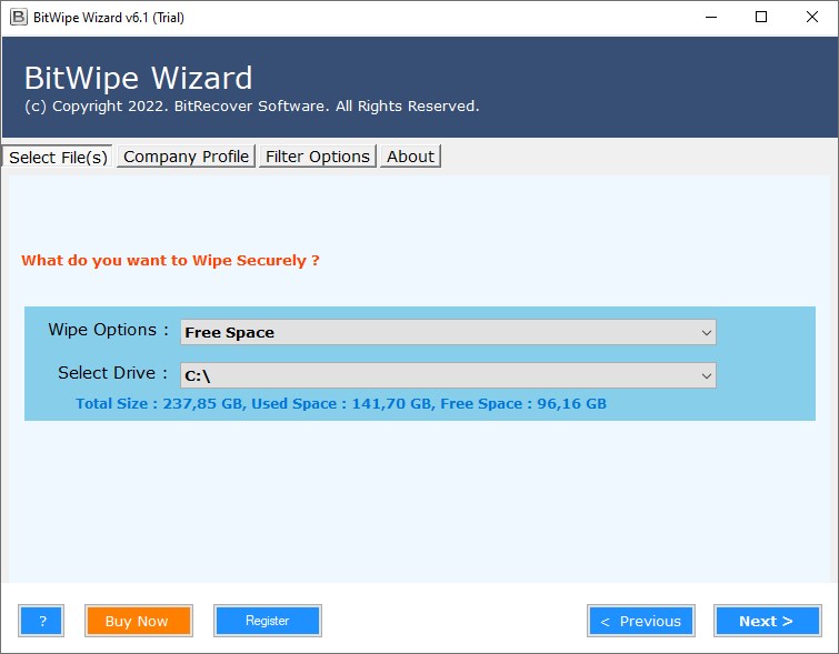 BitRecover BitWipe Wizard