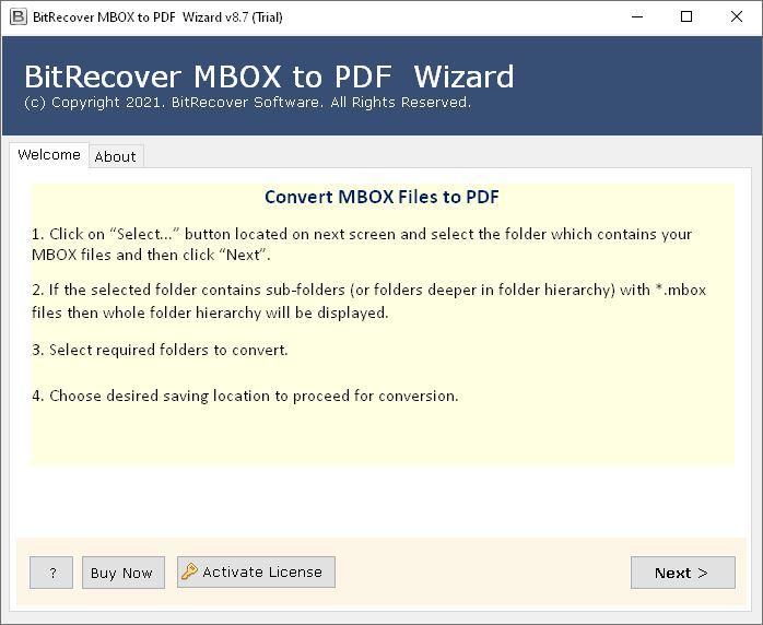 BitRecover MBOX to PDF Wizard