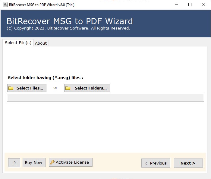 BitRecover MSG to PDF Wizard