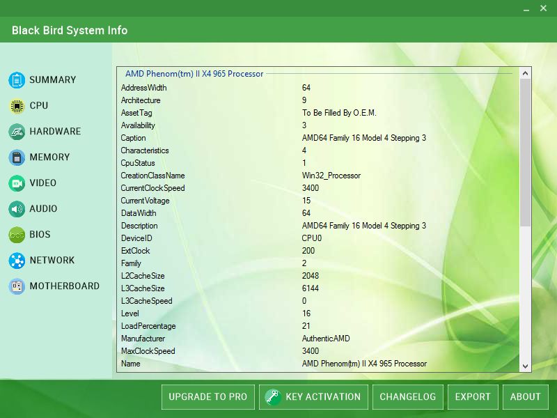 Black Bird System Info скачать