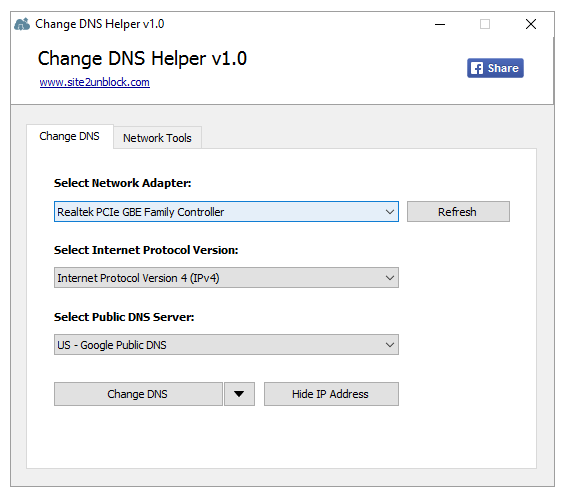 Change DNS Helper