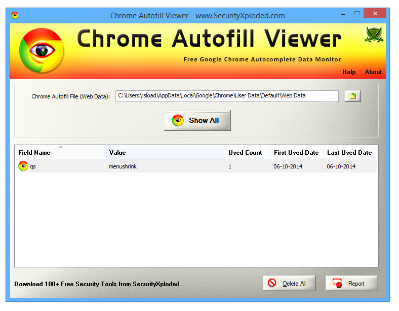 Chrome Autofill Viewer