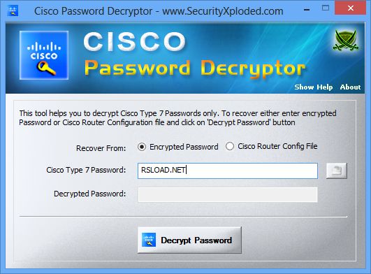CiscoPasswordDecryptor