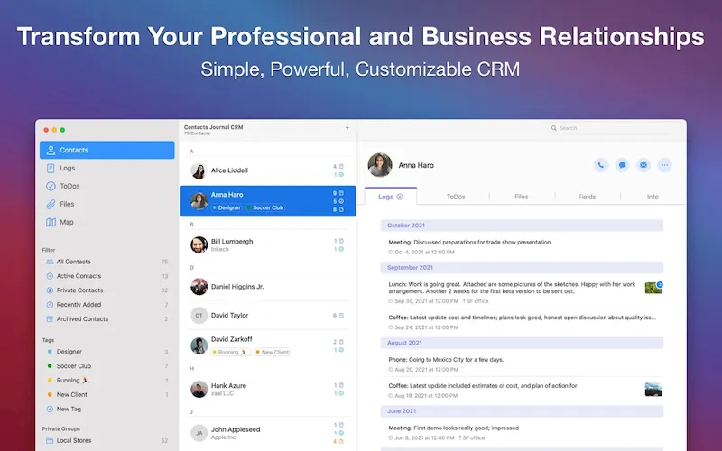 Contacts Journal CRM