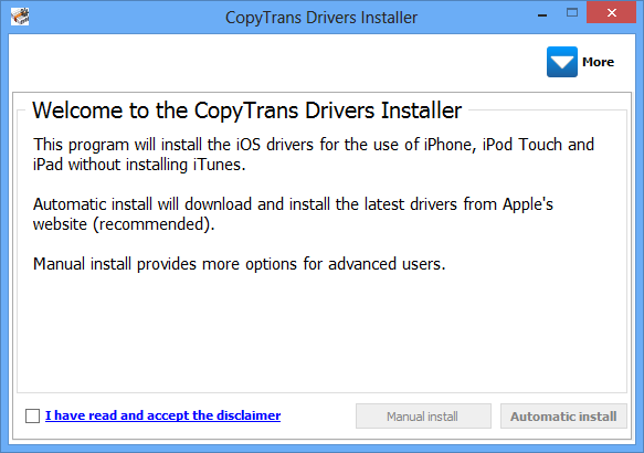 CopyTrans Drivers Installer