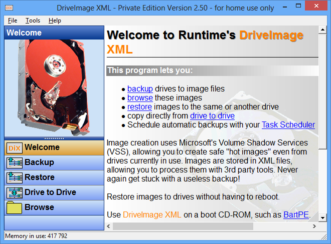DriveImage XML