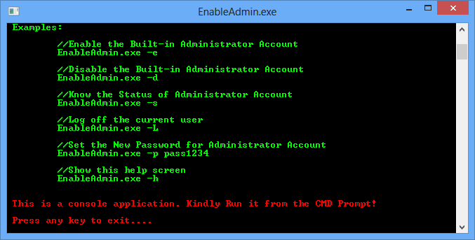 Enable Admin