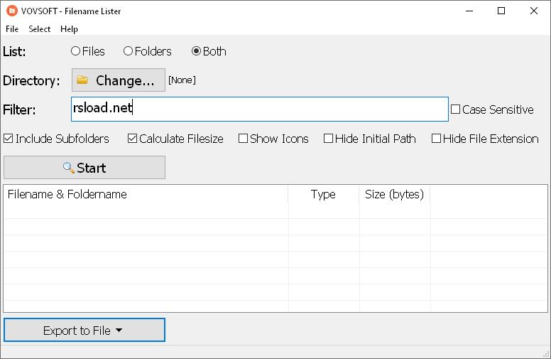 Filename Lister скачать