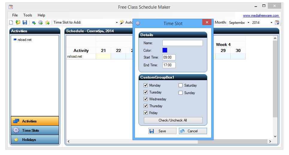 Free Class Schedule Maker
