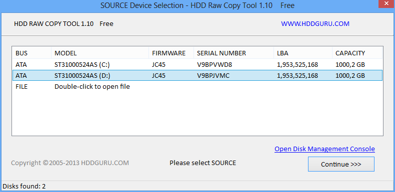 HDD Raw Copy Tool