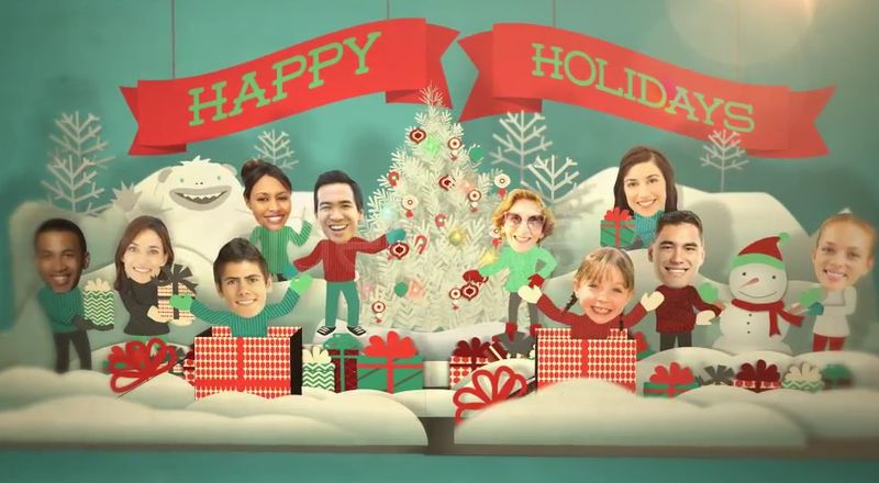 Holiday Faces Pop Up Card