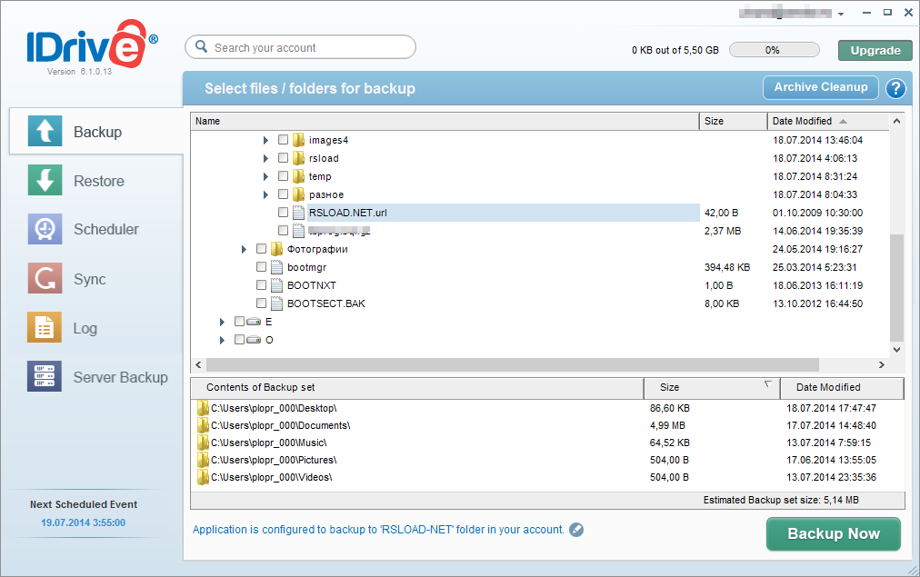 IDrive Online Backup