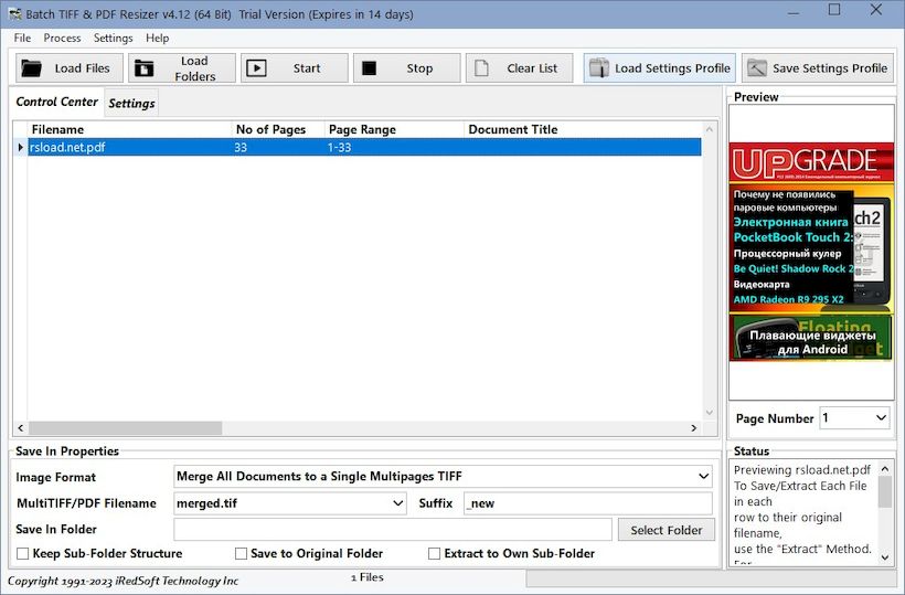 IRedSoft Batch TIFF PDF Resizer crack