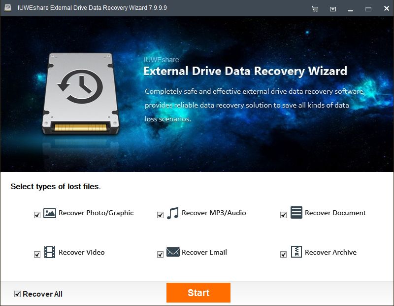 IUWEshare External Drive Data Recovery Wizard