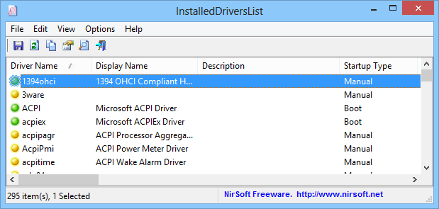 InstalledDriversList