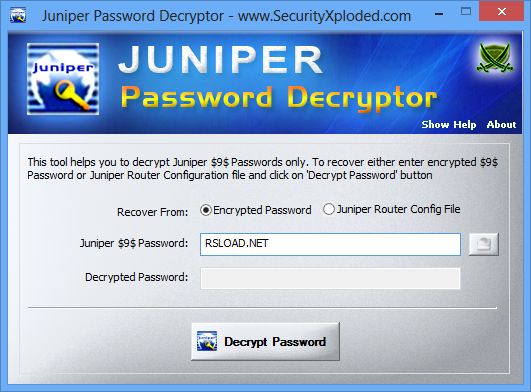 JuniperPasswordDecryptor