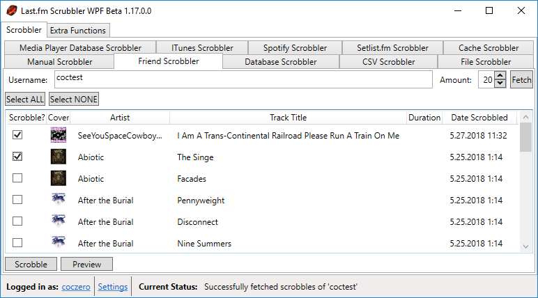 Last.fm Scrubbler WPF