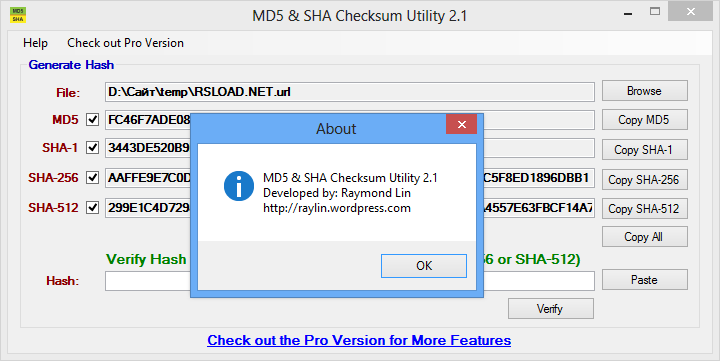 MD5 SHA Checksum Utility