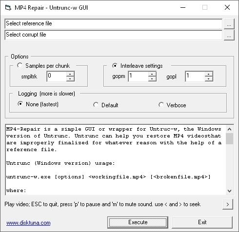 MP4 Repair Untrunc GUI