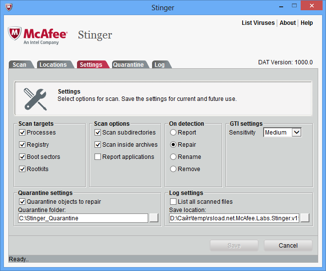 McAfee AVERT Stinger