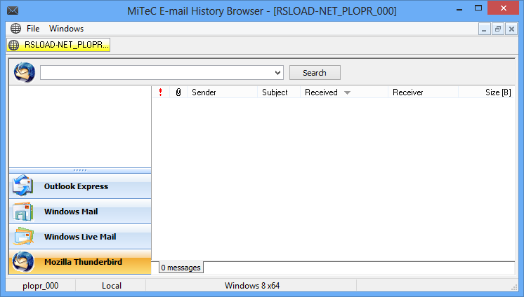 MiTeC E-mail History Browser