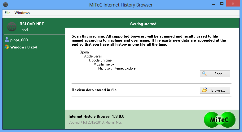MiTeC Internet History Browser