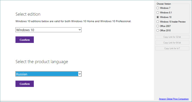 Microsoft Windows and Office ISO Download Tool