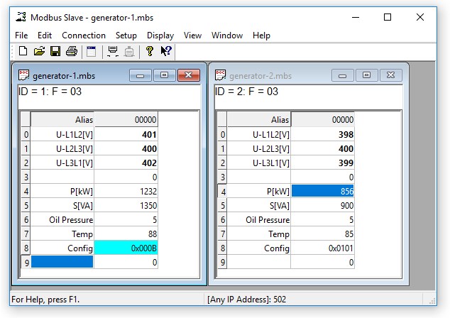 Modbus Slave key