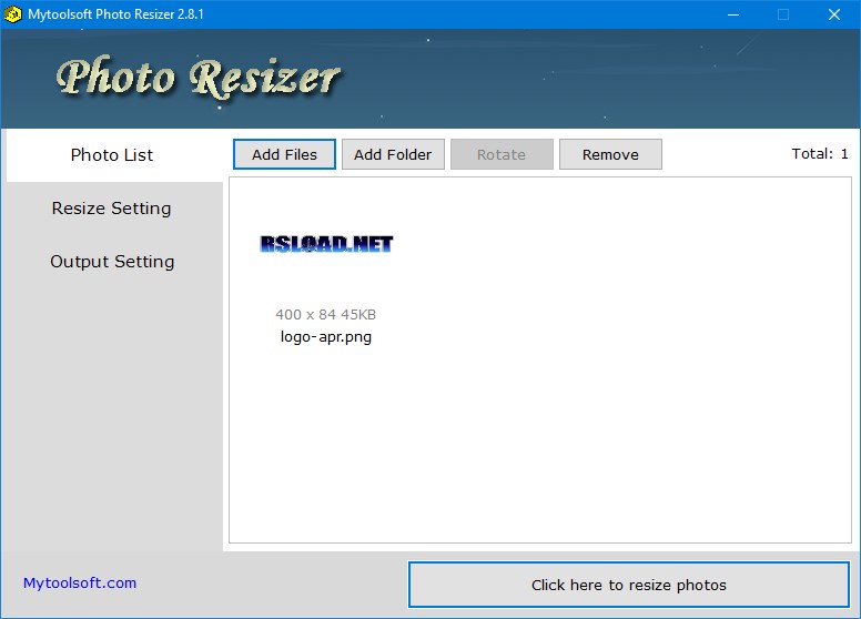 Mytoolsoft Photo Resizer