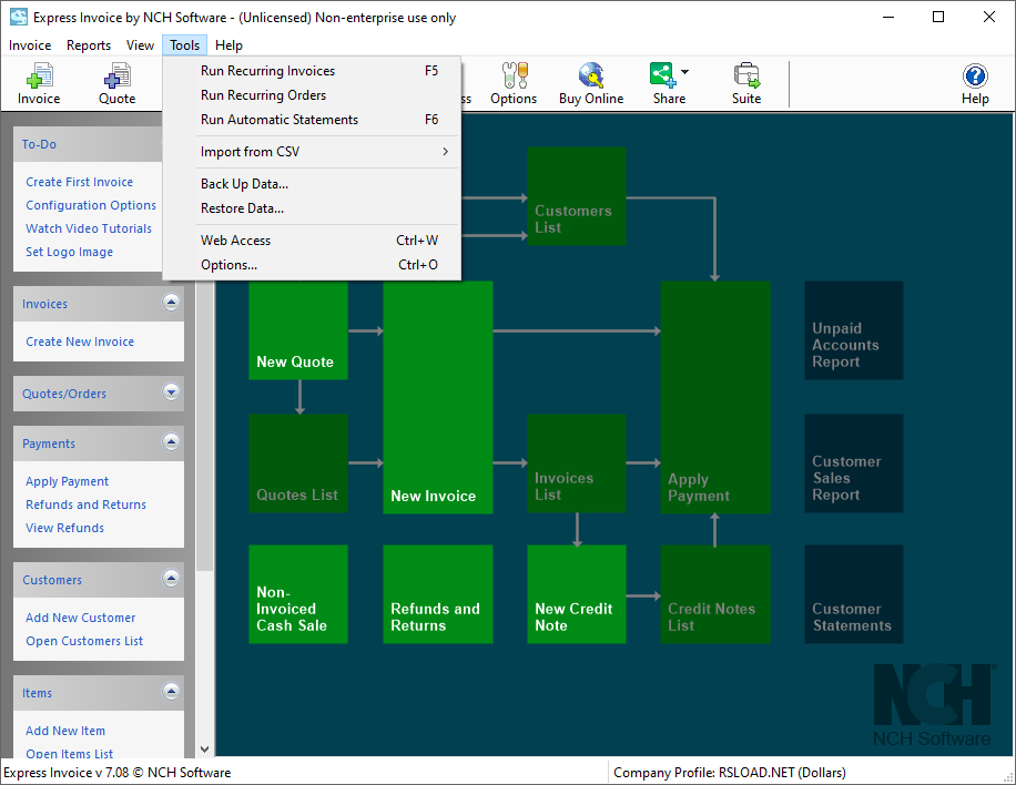 NCH Express Invoice Plus бесплатно