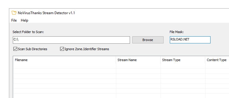 NoVirusThanks Stream Detector