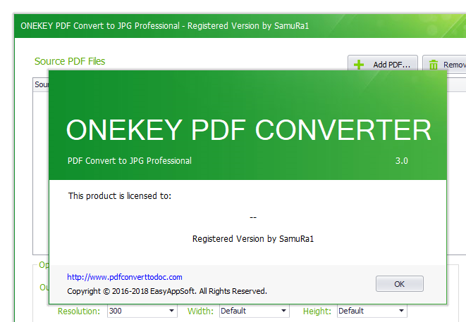 ONEKEY PDF Convert to JPG