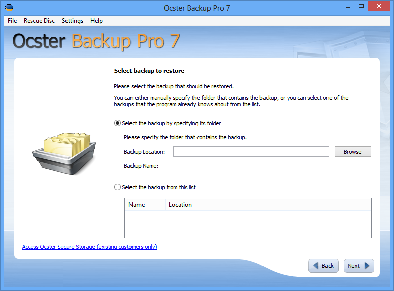 Ocster Backup
