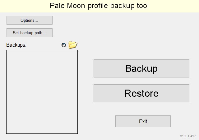 Pale Moon profile backup tool