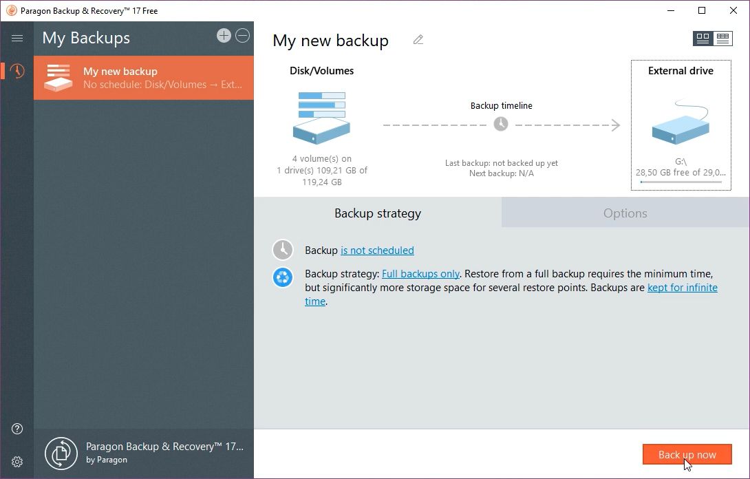 Paragon Backup and Recovery скачать бесплатно