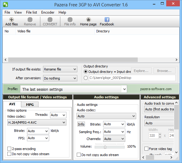 Pazera Free 3GP to AVI Converter