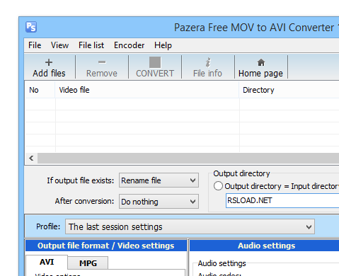 Pazera Free MOV to AVI Converter