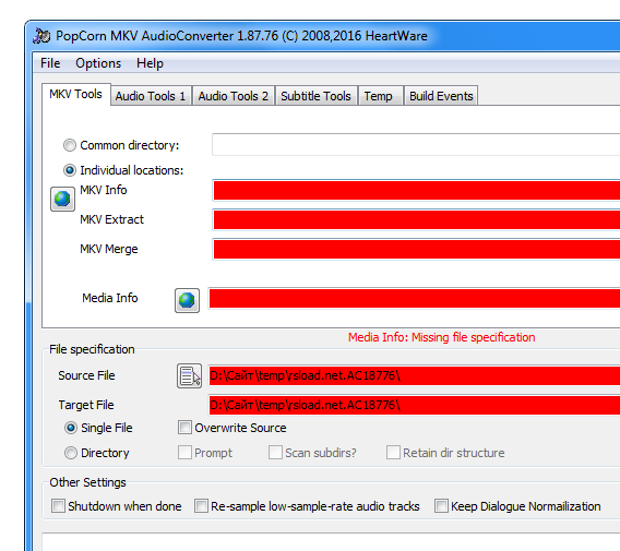 PopCorn MKV AudioConverter