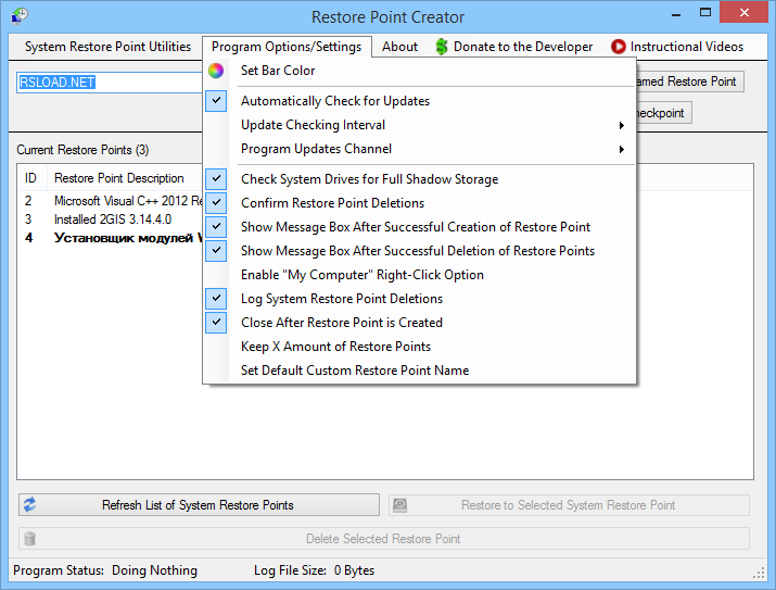 Restore Point Creator