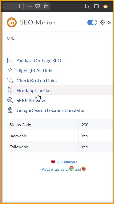 SEO Minion for Firefox