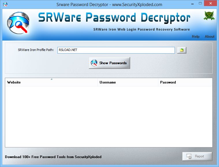 SRWare Password Decryptor