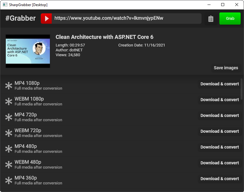 SharpGrabber Desktop
