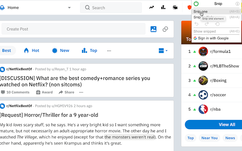 Snip_ Clean the Web for Chrome