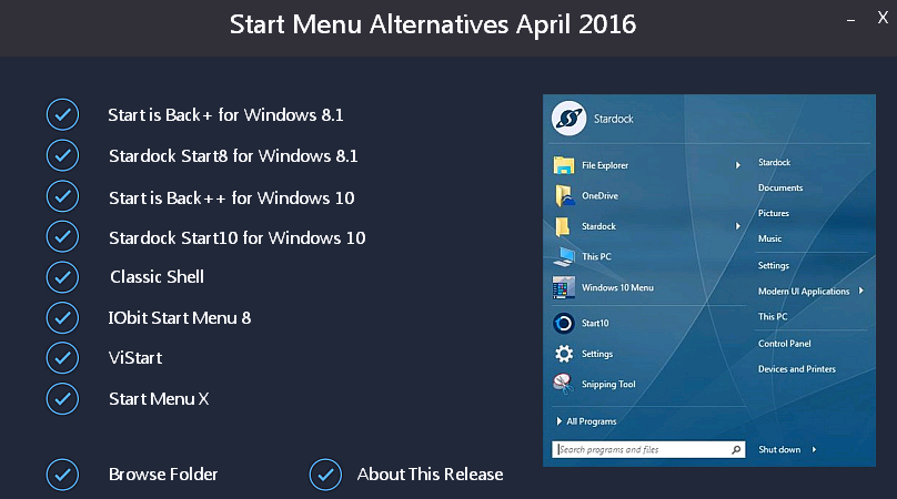 Start Menu Alternatives