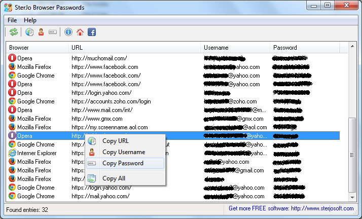 SterJo Browser Passwords